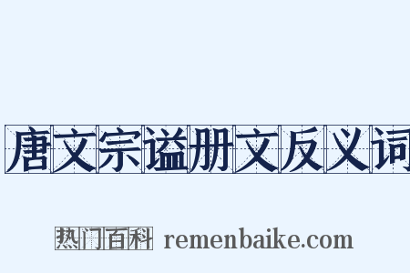 唐文宗谥册文反义词是什么意思的图片